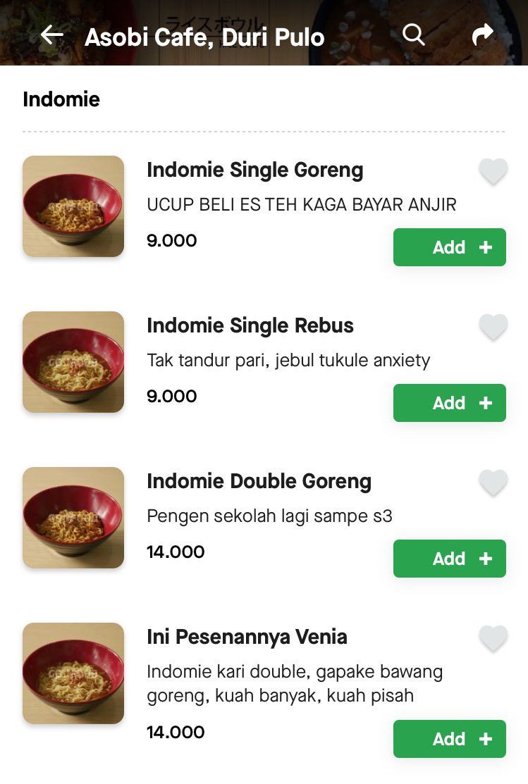 Deskripsi Menu Makanan